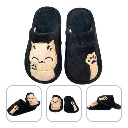 Imagem de Pantufa Infantil Gatinho Azul Diversão Tamanho 30/31