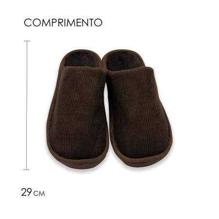 Imagem de Pantufa Masculina Lisa Marrom 44/45