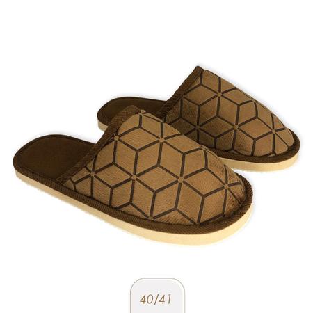 Imagem de Pantufa Masculina Quentinha Fofinha Macia Estampada Marrom 40/41 Inverno Frio confortavel quarto casa