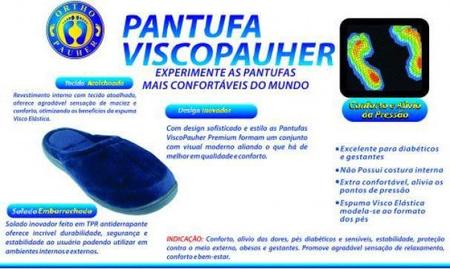 Imagem de Pantufa Ortopedica Viscopauher Azul G 