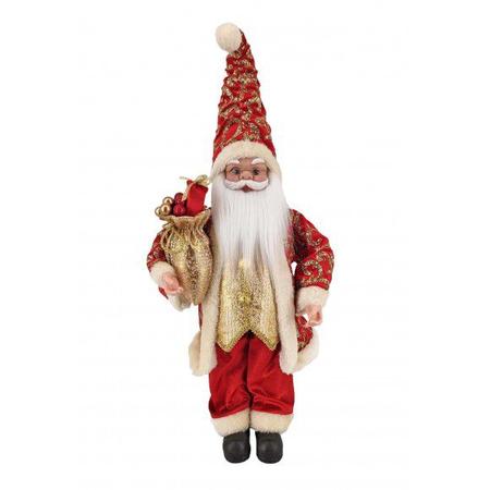 Imagem de Papai Noel Grande Vermelho Gliter Dourado Decoração 50cm