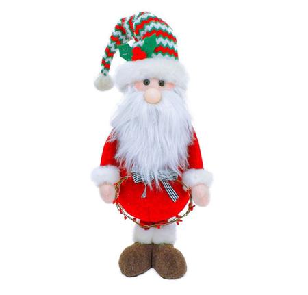 Papai Noel Iluminado Pelúcia Retrátil Luxo Perna Longa Encolhe e Estica  90cm - Magizi - Mundial Casa e Presentes