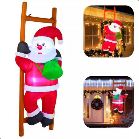 Imagem de Papai Noel Inflável 180Cm Led Bivolt Para Decoração Natalina