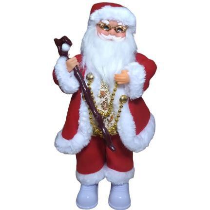 Papai Noel Musical com Roupa e Cajado Pilha