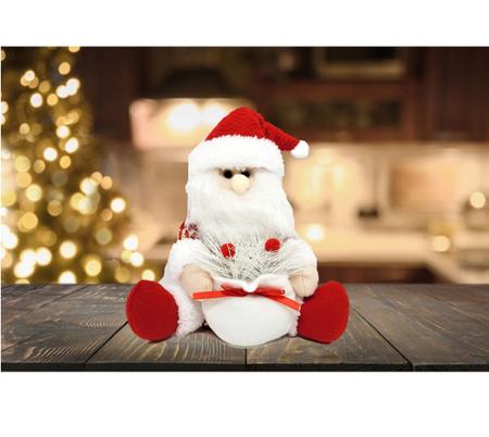 Imagem de Papai Noel Pelúcia Sentado Vermelho e Branco 20cm - Master Christmas