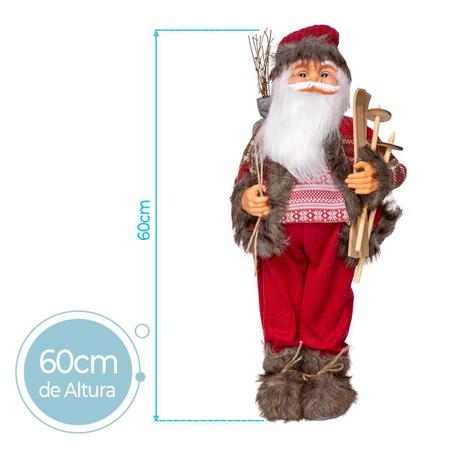 Imagem de Papai Noel Pequeno 60cm C/Esqui Decoração Natal
