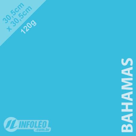 Imagem de Papel 120 gramas 30,5x30,5cm Bahamas (Azul Piscina) Color Plus - 10 unidades