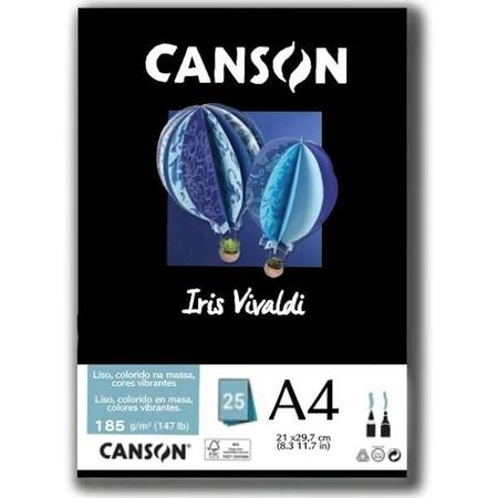 Imagem de Papel A4 185g Canson iris vivaldi preto com 25 folhas