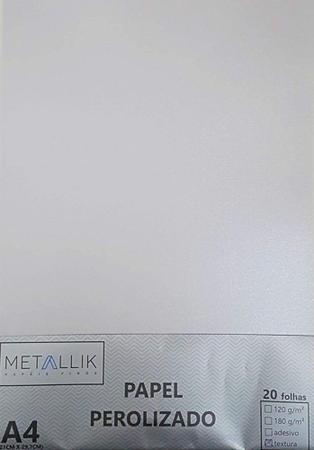 Papel A4 Liso - Cor: Prata - 180g - 20 folhas (Metálico) - Metallik Imagem de Papel A4 Liso - Cor: Prata - 180g - 20 folhas (Metálico) - Metallik