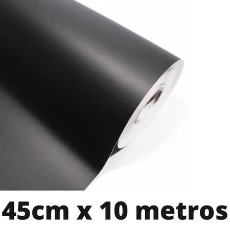 Imagem de Papel Adesivo Tipo Contact Preto Fosco Lavável com 10 Metros Paredes/ Móveis/Eletrodomésticos