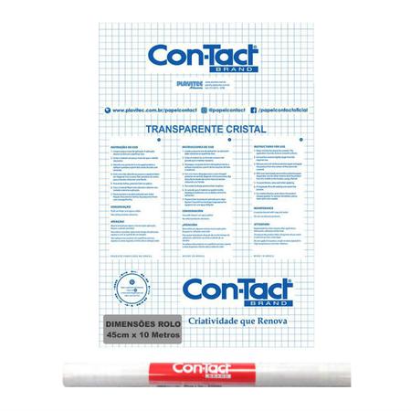 Material Escolar Papel Contact Transparente 45cmx2m Cristal 0, 80 - Incolor
