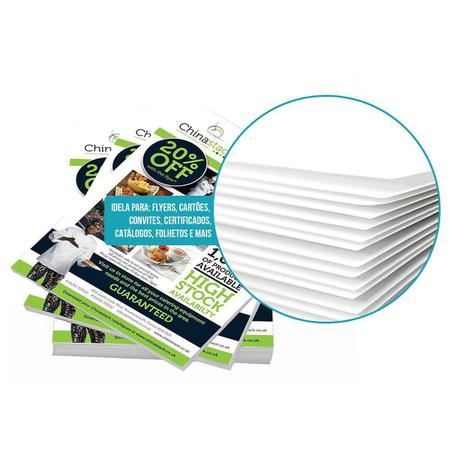 Imagem de Papel Couche Semi Brilho A4 Branco Premium 160g Pacote com 100 Folhas