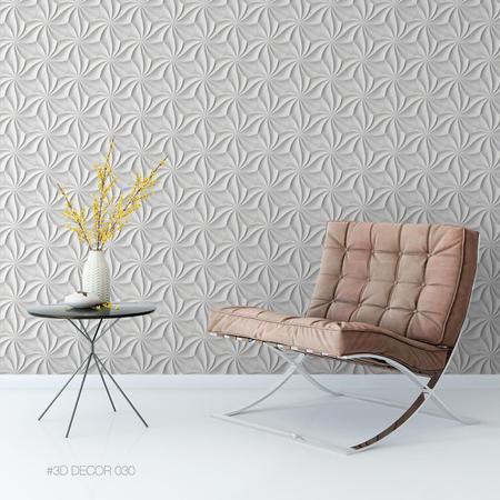 Imagem de Papel De Parede 3D 30 Floral Cinza Claro - 0,52 X 3 M