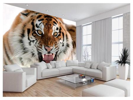 Papel de parede 3D personalizado tigre animal foto decoração casa TV fundo  mural, papel de parede para sala de estar - 430300 cm