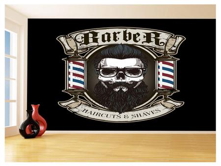 Imagem de Papel De Parede 3D Barbearia Barber Shop Logo 3,5M Brb27