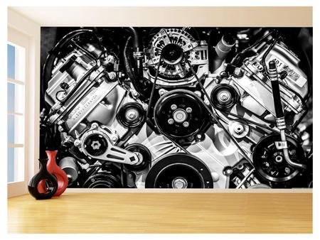 Quadro decorativo Motor V8 Desenho Carro Arte Swag para sala quarto no  Shoptime