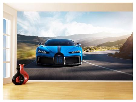 Imagem de Papel De Parede 3D Carro Bugatti Chiron Pista 3,5M Car14