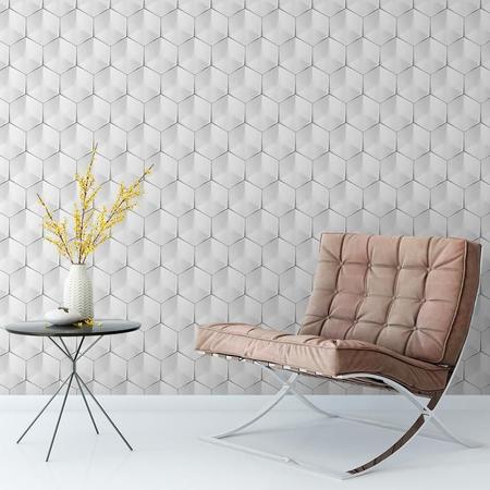 Papel De Parede 3D Lajota Hexagano Adesivo Decorativo Sala - LRP Imagem de Papel De Parede 3D Lajota Hexagano Adesivo Decorativo Sala