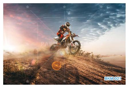 Papel De Parede 3D Moto Cross Trilha Terra Mx 3,5M Bkm21 - Você