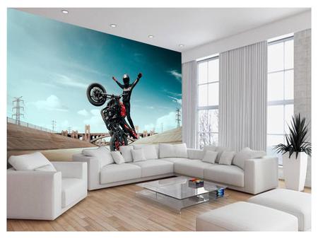 Papel De Parede 3D Moto Grau Empinando Manobra 3,5M Bkm29 - Você Decora -  Papel de Parede - Magazine Luiza