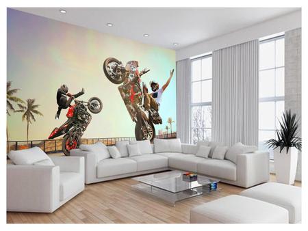 Papel De Parede 3D Moto Grau Empinando Manobra 3,5M Bkm33 - Você Decora -  Papel de Parede - Magazine Luiza