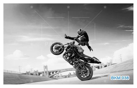 Papel De Parede 3d Moto Manobra Freestyle Grau 3,5m² Bkm35