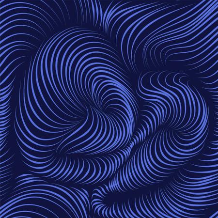 Imagem de Papel De Parede Abstrato Desenhos Estilo 3d Em Tons De Azul Marinho E Turquesa Vinil DPAB43