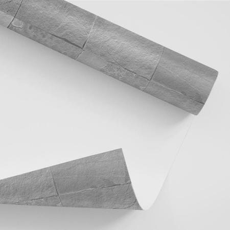 Imagem de Papel De Parede Adesivo 3D Pedras Blocos Concretos Cinzas