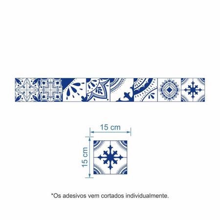 Imagem de Papel de parede Adesivo Azulejo Decorativo Azul Marinho