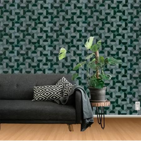 Papel De Parede Adesivo Decorativo Bolas Verde/Prata Quarto - Inter.P Imagem de Papel De Parede Adesivo Decorativo Bolas Verde/Prata Quarto