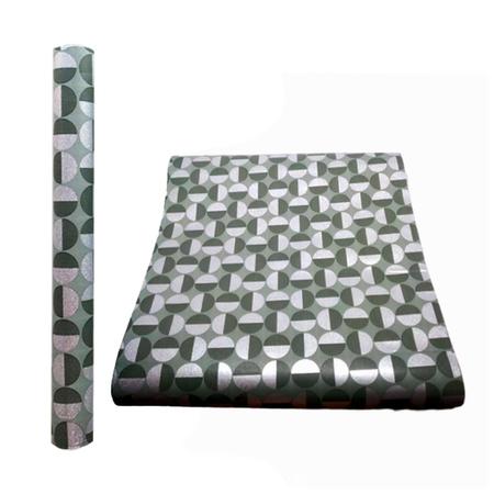Papel De Parede Adesivo Decorativo Bolas Verde/Prata Quarto - Inter.P Imagem de Papel De Parede Adesivo Decorativo Bolas Verde/Prata Quarto