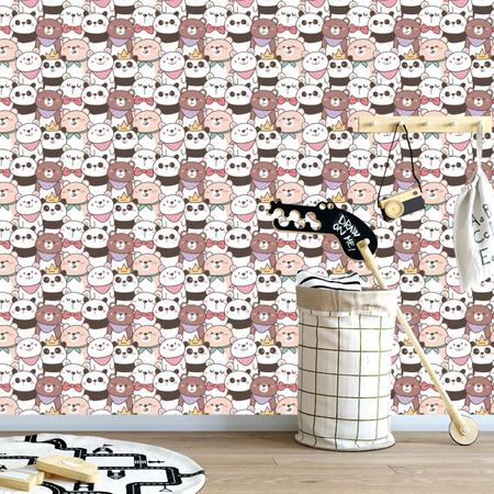 Papel De Parede Adesivo Desenho Panda Com Fundo Branco 12M - Colai - Papel  de Parede - Magazine Luiza