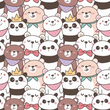 Papel de Parede Adesivo Ursinhos Kawaii - PG ADESIVOS