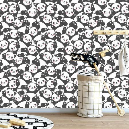 Papel De Parede Adesivo Desenho Panda Com Fundo Branco 12M - Colai - Papel  de Parede - Magazine Luiza