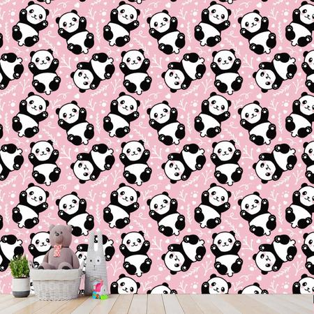 Papel De Parede Adesivo Desenho Panda Com Fundo Branco 12M - Colai - Papel  de Parede - Magazine Luiza