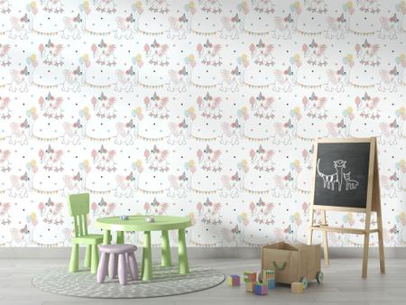 Imagem de Papel De Parede Adesivo Elefante Circo Quarto Infantil   5m