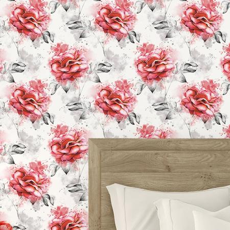 Imagem de Papel de Parede Adesivo Floral Rosas 2,70x0,57m