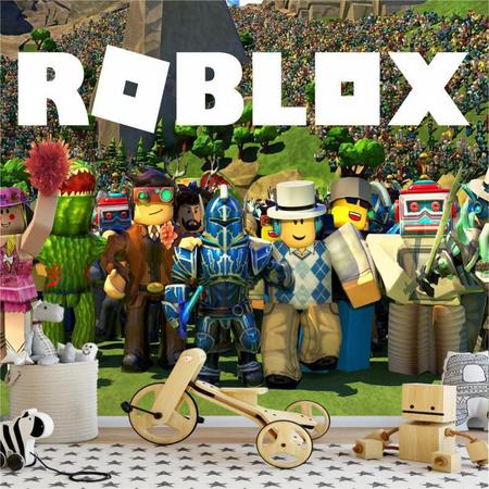 Papel De Parede Adesivo Roblox Fundo Vermelho em Promoção na Americanas