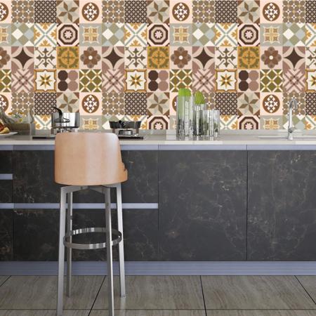 Imagem de Papel De Parede Adesivo ladrilho azulejo Sala Quarto Cozinha 1,5 METROS marrom