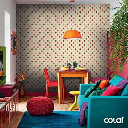 Papel De Parede Adesivo Lavável Bolas Coloridas 15M - Colai Imagem de Papel De Parede Adesivo Lavável Bolas Coloridas 15M