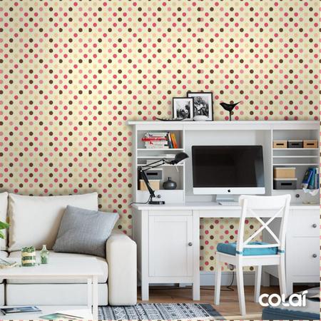 Papel De Parede Adesivo Lavável Bolas Coloridas 15M - Colai Imagem de Papel De Parede Adesivo Lavável Bolas Coloridas 15M