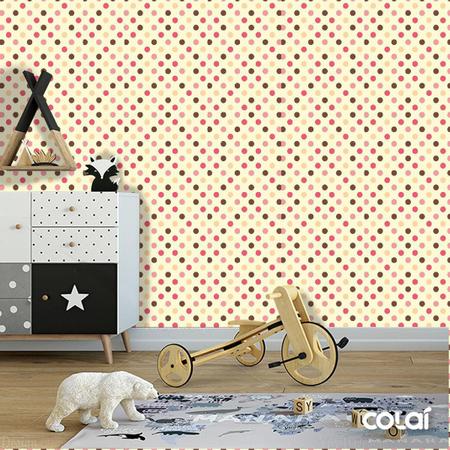 Papel De Parede Adesivo Lavável Bolas Coloridas 15M - Colai Imagem de Papel De Parede Adesivo Lavável Bolas Coloridas 15M