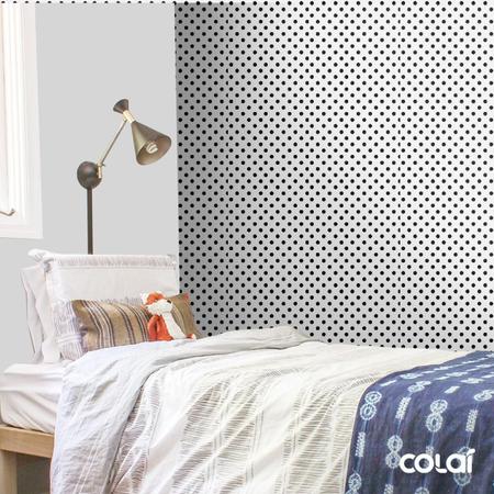 Papel De Parede Adesivo Lavável Bolas Pretas 15M - Colai Imagem de Papel De Parede Adesivo Lavável Bolas Pretas 15M