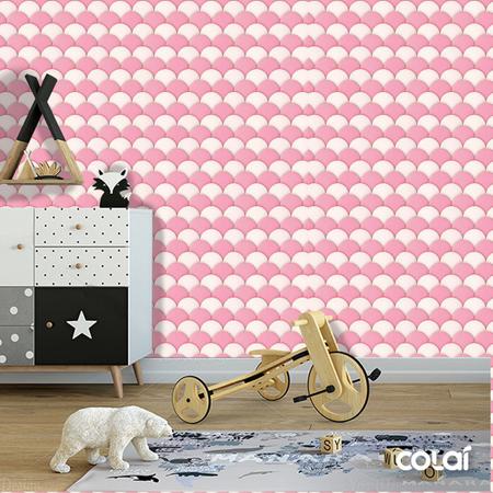 Papel de Parede Adesivo Lavável Bolas Rosadas 9m - Colaí Imagem de Papel de Parede Adesivo Lavável Bolas Rosadas 9m