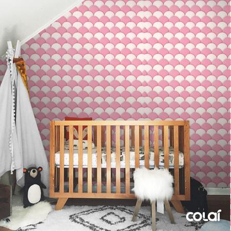 Papel de Parede Adesivo Lavável Bolas Rosadas 9m - Colaí Imagem de Papel de Parede Adesivo Lavável Bolas Rosadas 9m