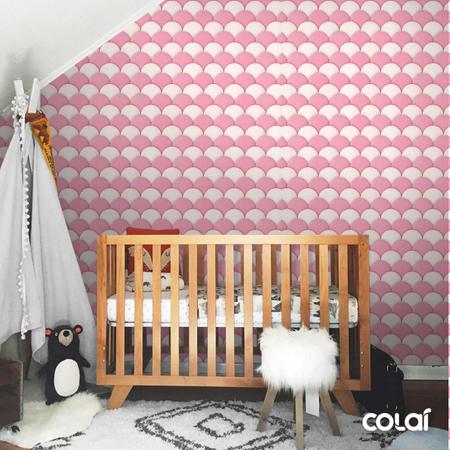 Papel De Parede Adesivo Lavável Bolas Rosadas - Colai Imagem de Papel De Parede Adesivo Lavável Bolas Rosadas