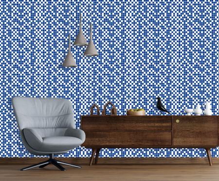 Papel de Parede Adesivo Lavável Decoração Pastilhas Azulejo Para Cozinha  Azul Escuro Xadrez 3D - Pro Decor - Papel de Parede - Magazine Luiza