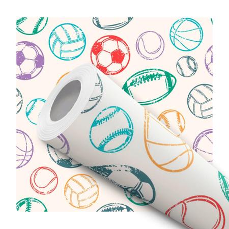 Papel De Parede Adesivo Lavável Infantil Bolas Coloridas Diversos Esportes - Deliquadros Imagem de Papel De Parede Adesivo Lavável Infantil Bolas Coloridas Diversos Esportes