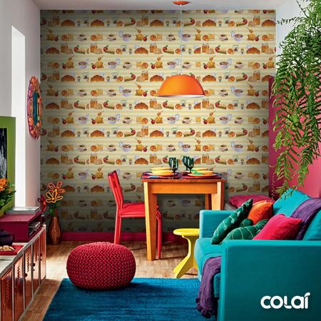 Papel de Parede Adesivo Lavável Mini Bolas Coloridas 18m - Colaí Imagem de Papel de Parede Adesivo Lavável Mini Bolas Coloridas 18m