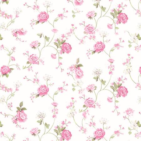 Imagem de Papel De Parede Adesivo Lavável Mini Rosas 12m